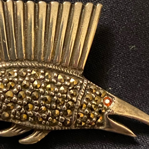 Marcasite Marlin Pin